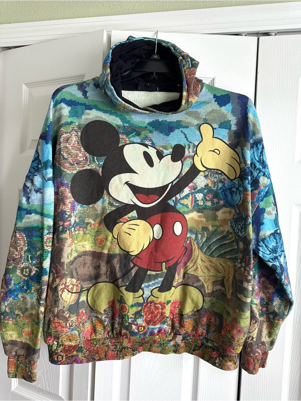 Desigual x Disney Mickey Mouse Tapestry-Print Hoodie Oversized Unisex Cotton